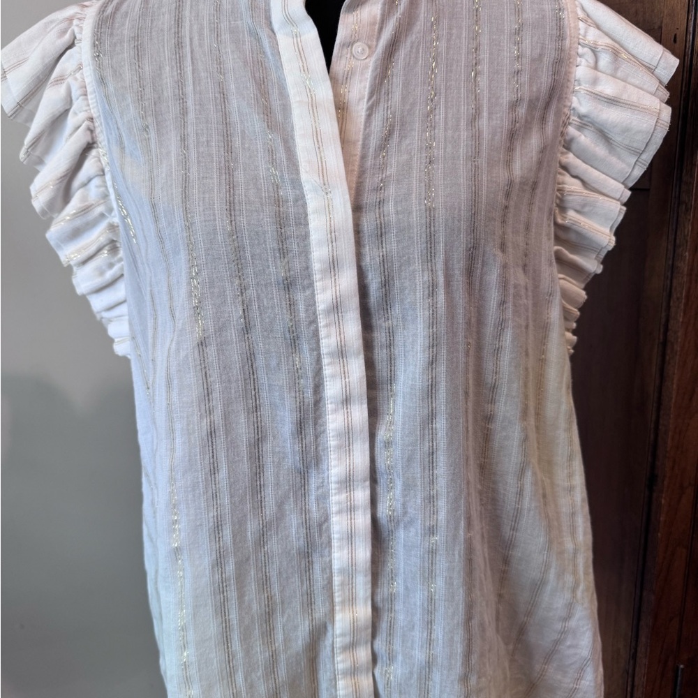 Express White Ruffled Blouse